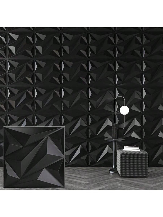 3D Wall Panels Made Of PVC Plastic, Suitable For Interior Wall Decoration. Oil- And Water-Resistant, Ideal For Living Rooms, Bedrooms, Hotels, And Offices. 30 Cm * 30 Cm (Includes One Roll Of Wall-Mou
