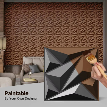 3D Wall Panels Made Of PVC Plastic, Suitable For Interior Wall Decoration. Oil- And Water-Resistant, Ideal For Living Rooms, Bedrooms, Hotels, And Offices. 30 Cm * 30 Cm (Includes One Roll Of Wall-Mou
