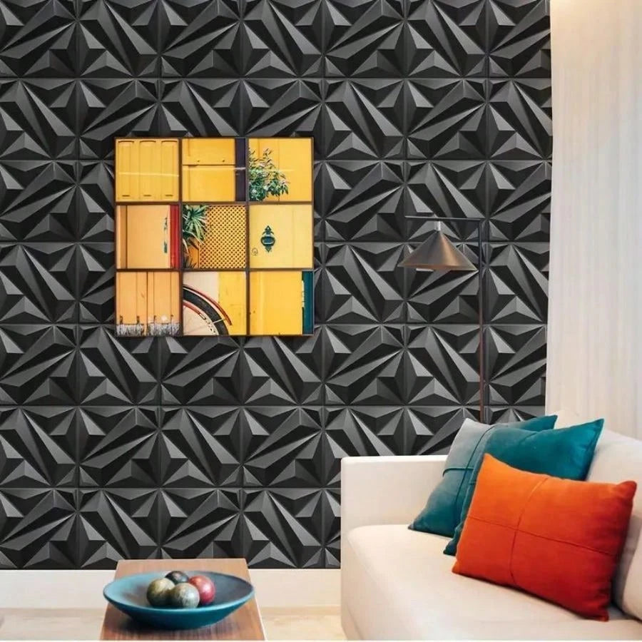 3D Wall Panels Made Of PVC Plastic, Suitable For Interior Wall Decoration. Oil- And Water-Resistant, Ideal For Living Rooms, Bedrooms, Hotels, And Offices. 30 Cm * 30 Cm (Includes One Roll Of Wall-Mou