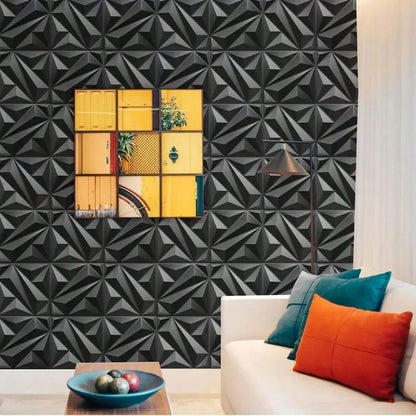 3D Wall Panels Made Of PVC Plastic, Suitable For Interior Wall Decoration. Oil- And Water-Resistant, Ideal For Living Rooms, Bedrooms, Hotels, And Offices. 30 Cm * 30 Cm (Includes One Roll Of Wall-Mou