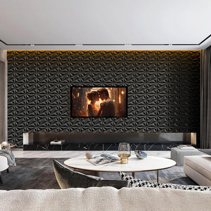3D Wall Panels Made Of PVC Plastic, Suitable For Interior Wall Decoration. Oil- And Water-Resistant, Ideal For Living Rooms, Bedrooms, Hotels, And Offices. 30 Cm * 30 Cm (Includes One Roll Of Wall-Mou