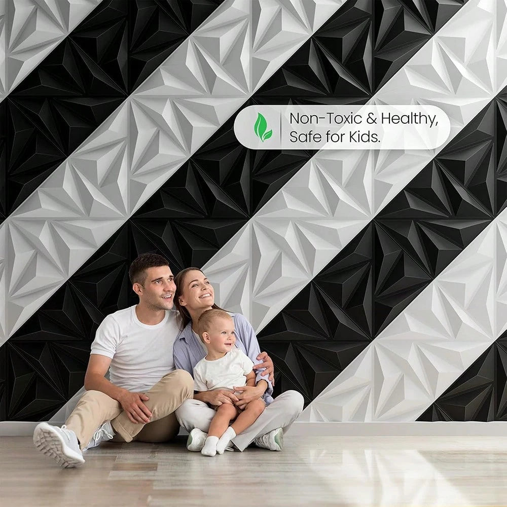 3D Wall Panels Made Of PVC Plastic, Suitable For Interior Wall Decoration. Oil- And Water-Resistant, Ideal For Living Rooms, Bedrooms, Hotels, And Offices. 30 Cm * 30 Cm (Includes One Roll Of Wall-Mou