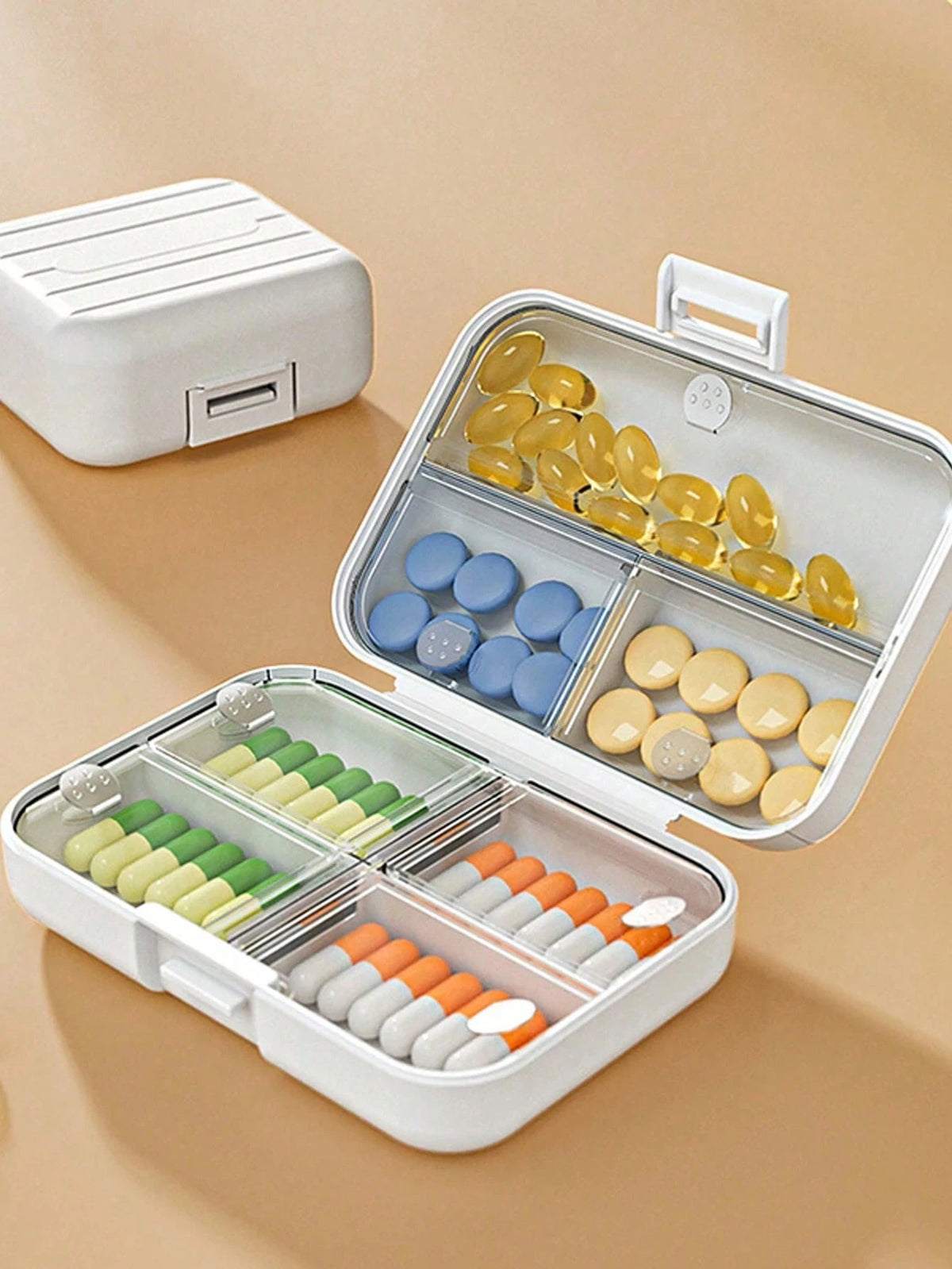 3pcs/1pc Portable 7-Day Pill Box, Round Pill Storage Box, Portable Sealed Pill Dispenser, Suitable For Vitamins And Pills Travel Medication Dispensing, Suitable For Outdoor Travel And Office Business