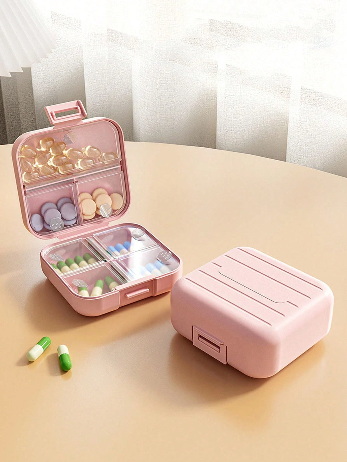 3pcs/1pc Portable 7-Day Pill Box, Round Pill Storage Box, Portable Sealed Pill Dispenser, Suitable For Vitamins And Pills Travel Medication Dispensing, Suitable For Outdoor Travel And Office Business
