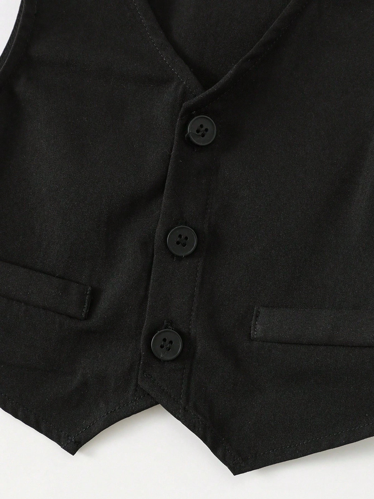 3pcs Baby Boy Gentleman Outfit Set: Colorblock Black & White Suit Jacket, Shirt, And Elastic Waist Pants