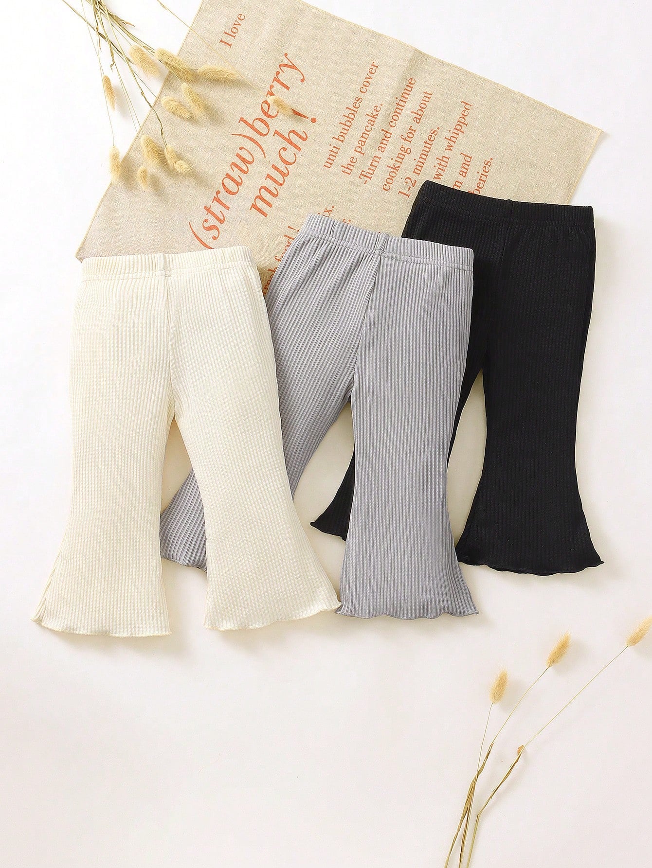 3pcs Baby Girls' Long, MulticolorKnitLightweightBreathableRelaxedBoysSchool Pants, Simple And, Suitable For Outings Chic Autumn/Winter
