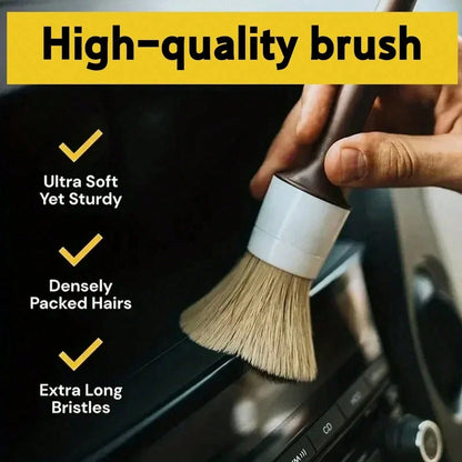 3pcs Car Crevice Cleaning Brush Set, Soft Bristles Won't Damage Paint, Specialized For Cleaning Rims, Grilles, And Interior Tight Spaces
