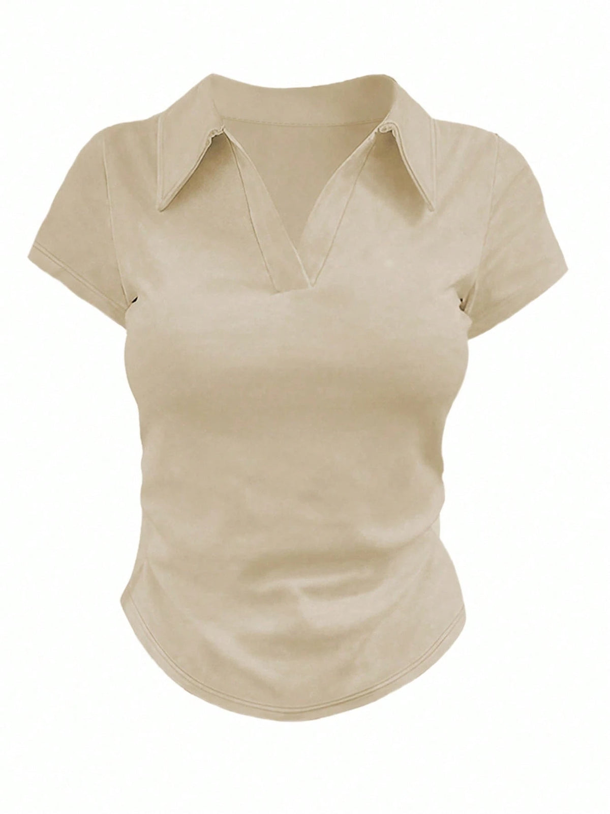3pcs Casual Solid Color Polo Collar Slim Fit T-Shirts, Suitable For Daily Wear