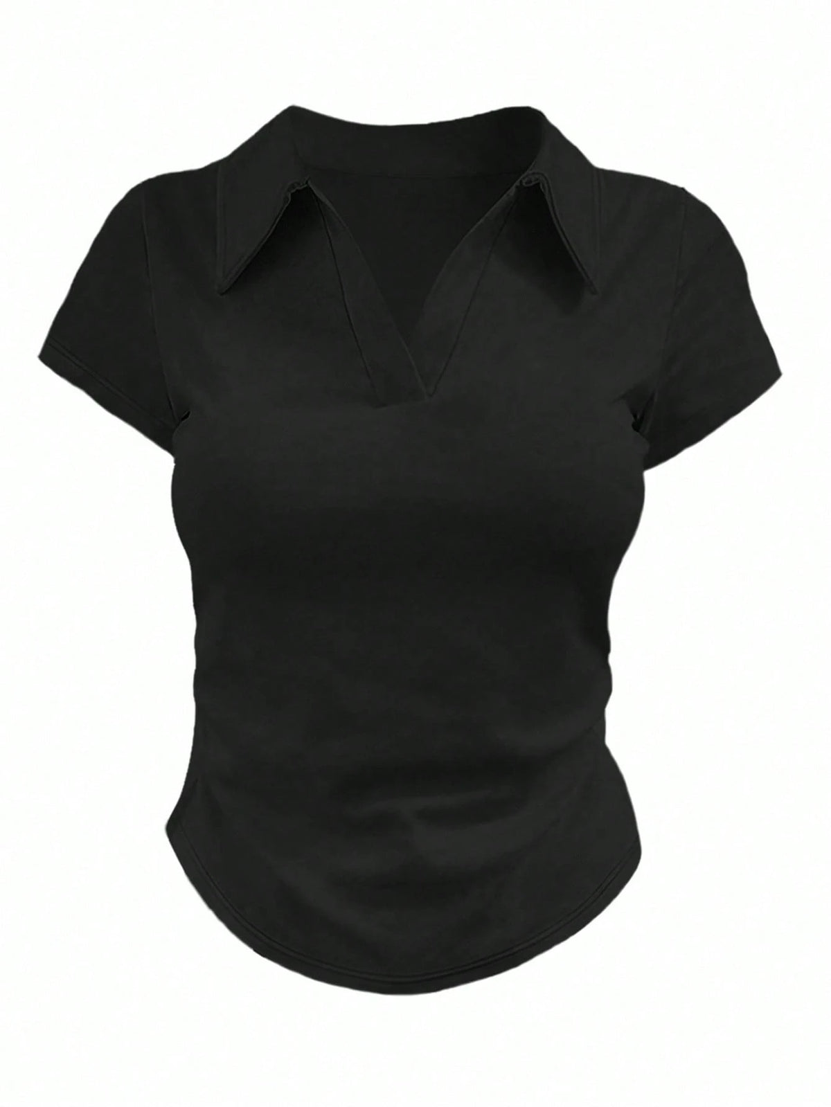3pcs Casual Solid Color Polo Collar Slim Fit T-Shirts, Suitable For Daily Wear