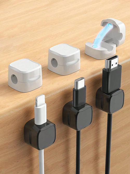 3pcs Magnetic Cable Organizer Desktop Wire Clip Cord Holder For Mobile Phone Cable Management