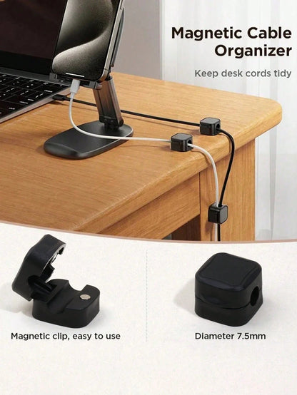 3pcs Magnetic Cable Organizer Desktop Wire Clip Cord Holder For Mobile Phone Cable Management