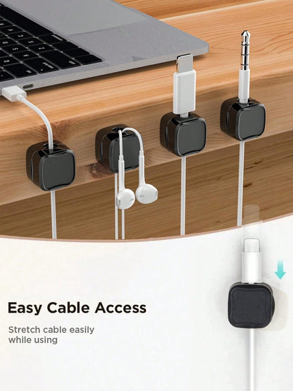 3pcs Magnetic Cable Organizer Desktop Wire Clip Cord Holder For Mobile Phone Cable Management