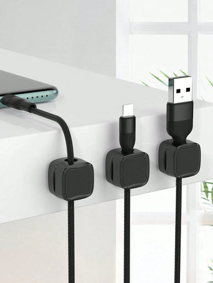 3pcs Magnetic Cable Organizer Desktop Wire Clip Cord Holder For Mobile Phone Cable Management
