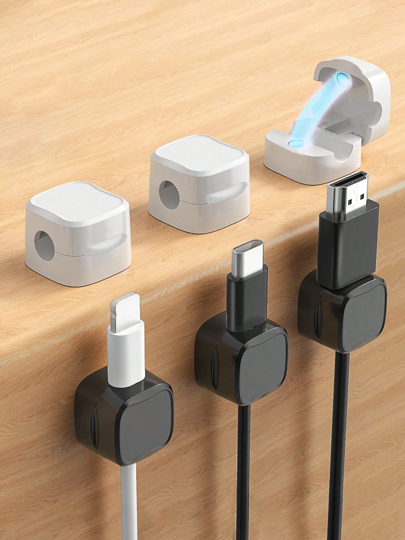 3pcs Magnetic Cable Organizer Desktop Wire Clip Cord Holder For Mobile Phone Cable Management