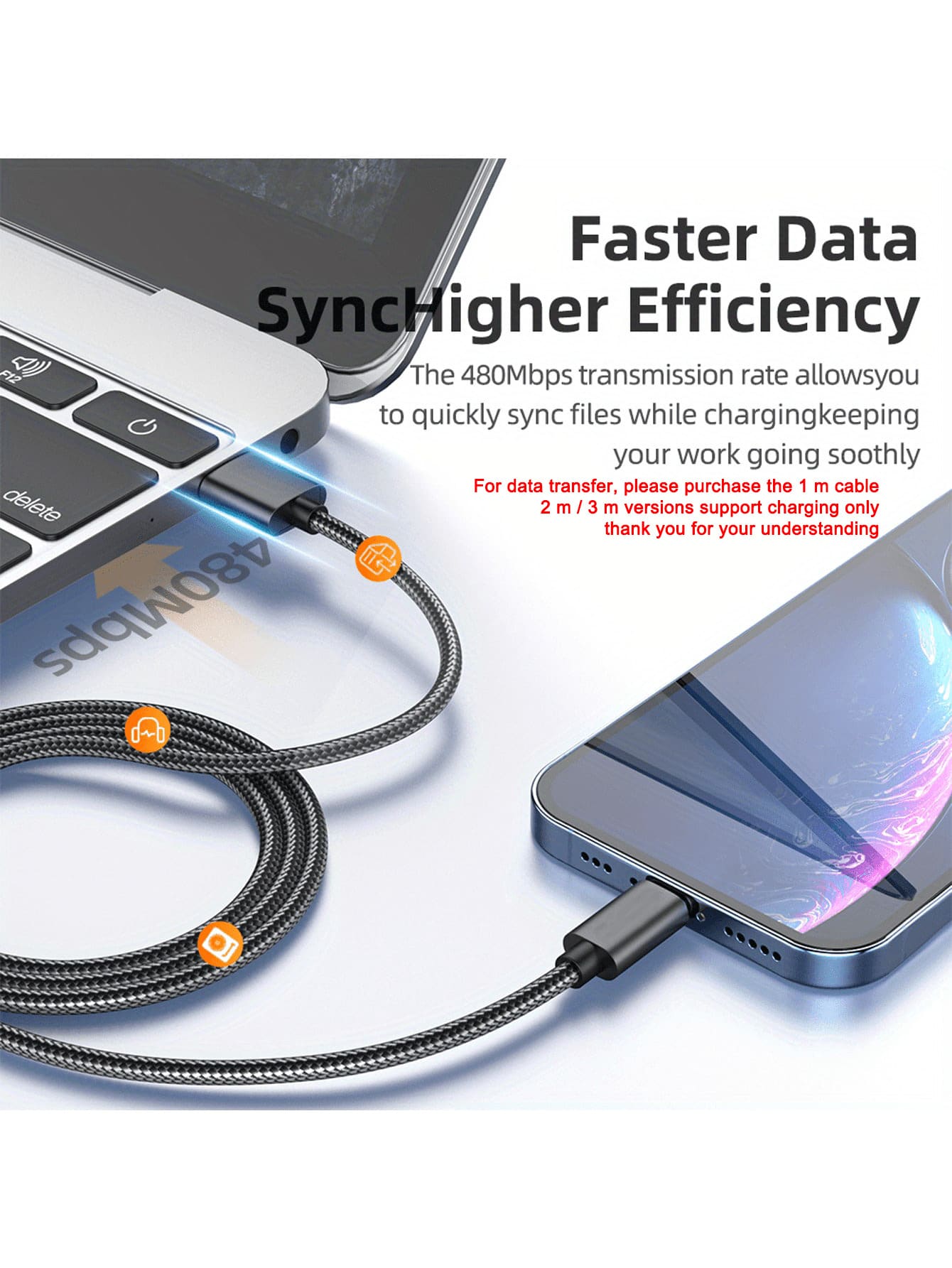 3pcs Nylon Braided Data Cable Set, Charging Cable Combo Pack, Includes Nylon Braided Lightning Data Cables Compatible With IPhone 14/13/12/Pro Max/X/XR/XS/8/7/6s/6/. These Data Cables Feature A Matte