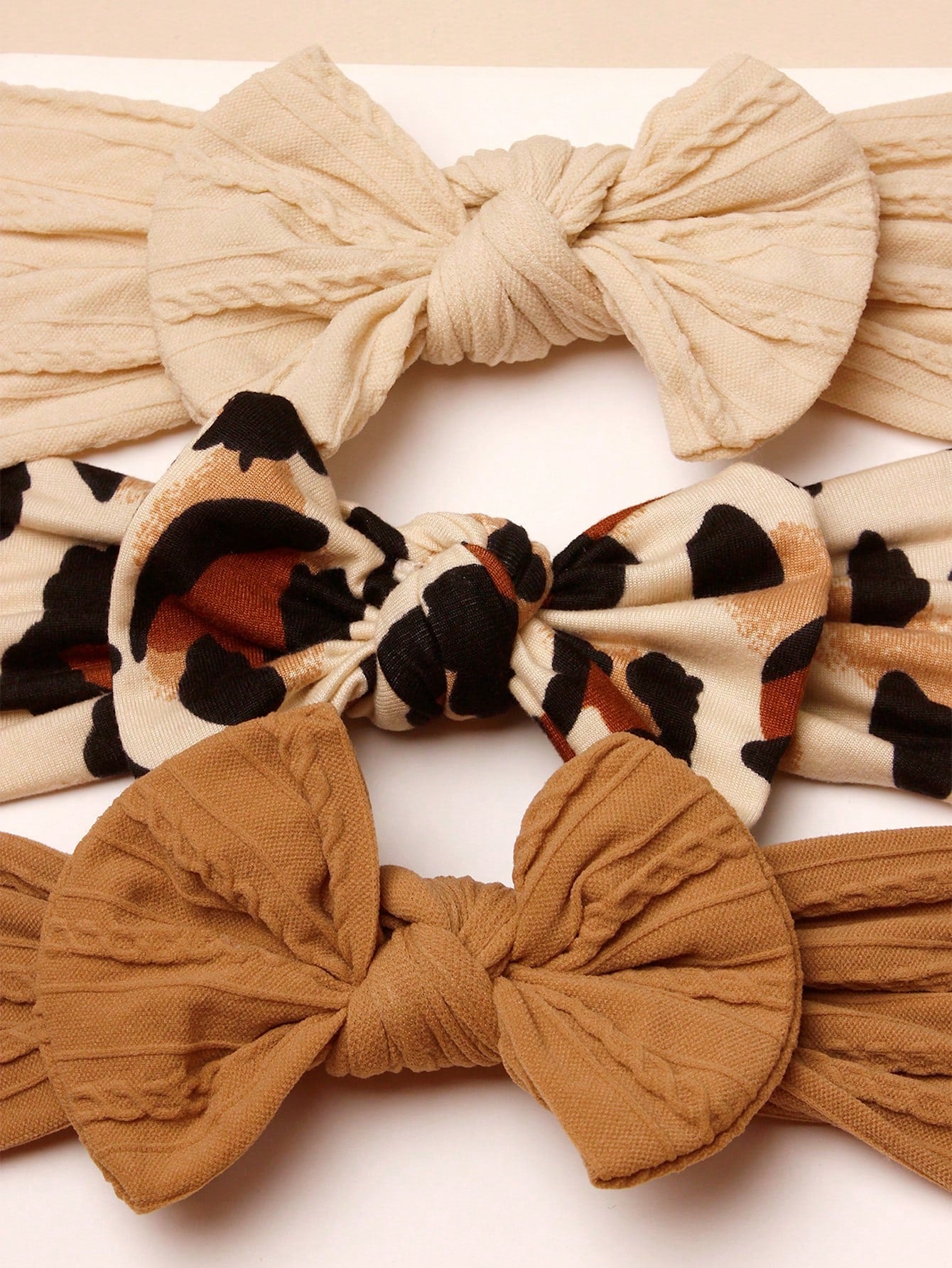 3pcs Nylon Leopard Print Bow Headbands For Babies (Paper Card For Decoration) Love Valentine