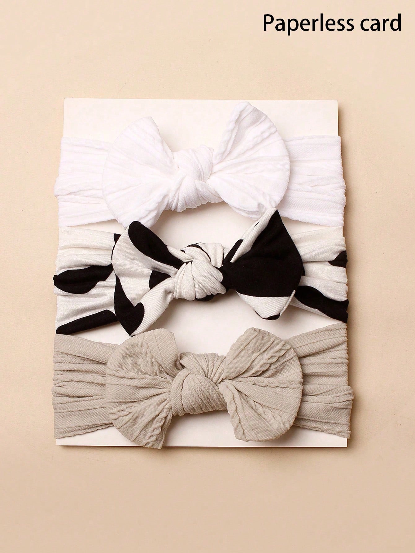 3pcs Nylon Leopard Print Bow Headbands For Babies (Paper Card For Decoration) Love Valentine