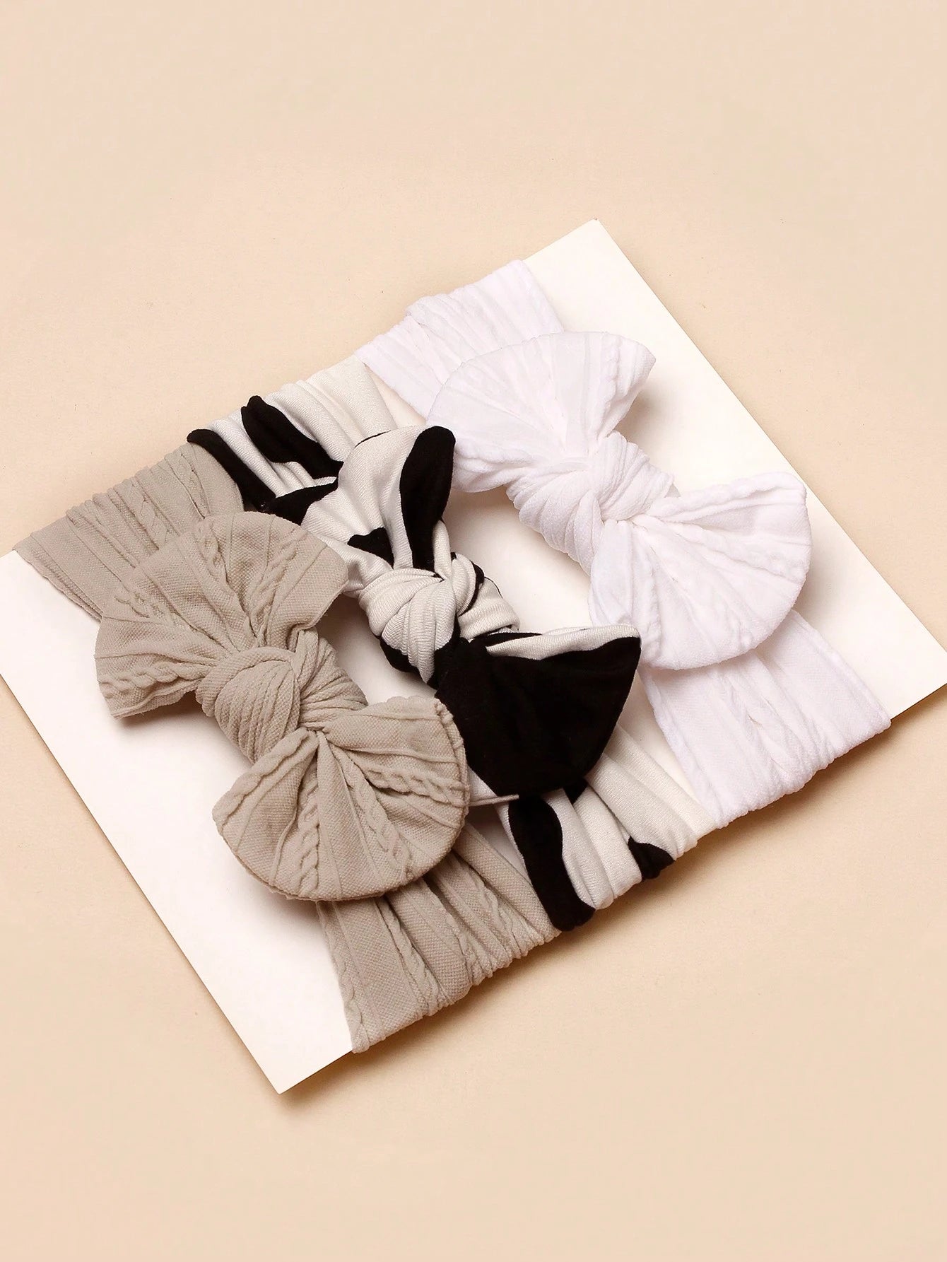 3pcs Nylon Leopard Print Bow Headbands For Babies (Paper Card For Decoration) Love Valentine