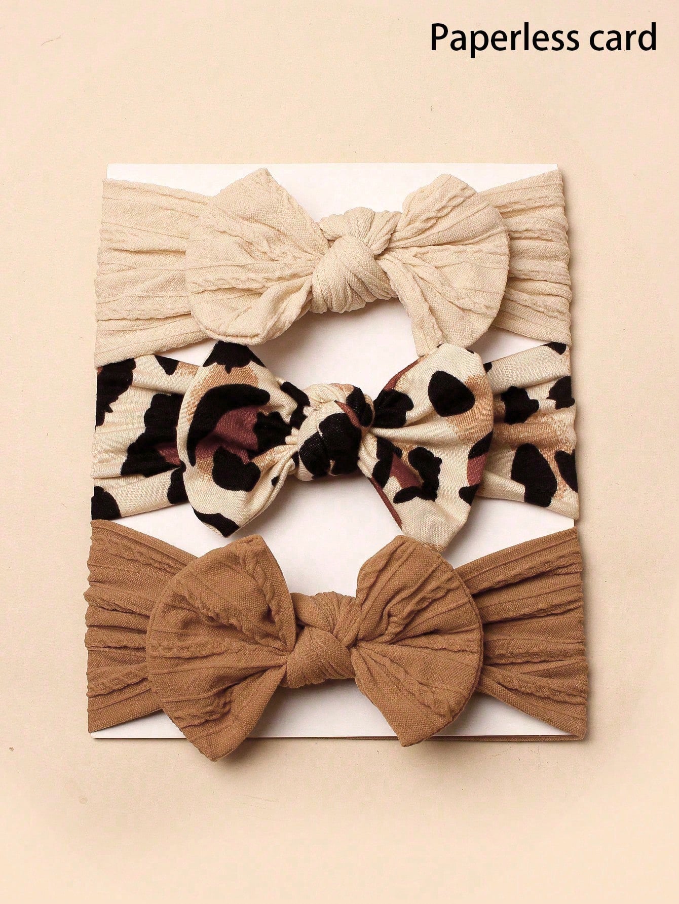 3pcs Nylon Leopard Print Bow Headbands For Babies (Paper Card For Decoration) Love Valentine