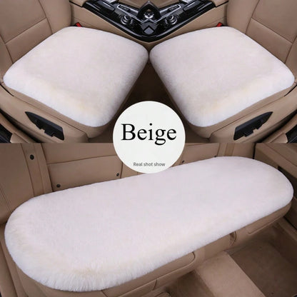 3pcs Plush Car Seat Cushion, Short Plush Whole Rear Seat Cushion Set,Car Accessories