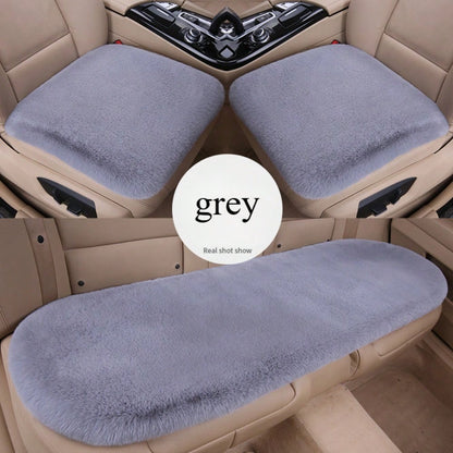 3pcs Plush Car Seat Cushion, Short Plush Whole Rear Seat Cushion Set,Car Accessories