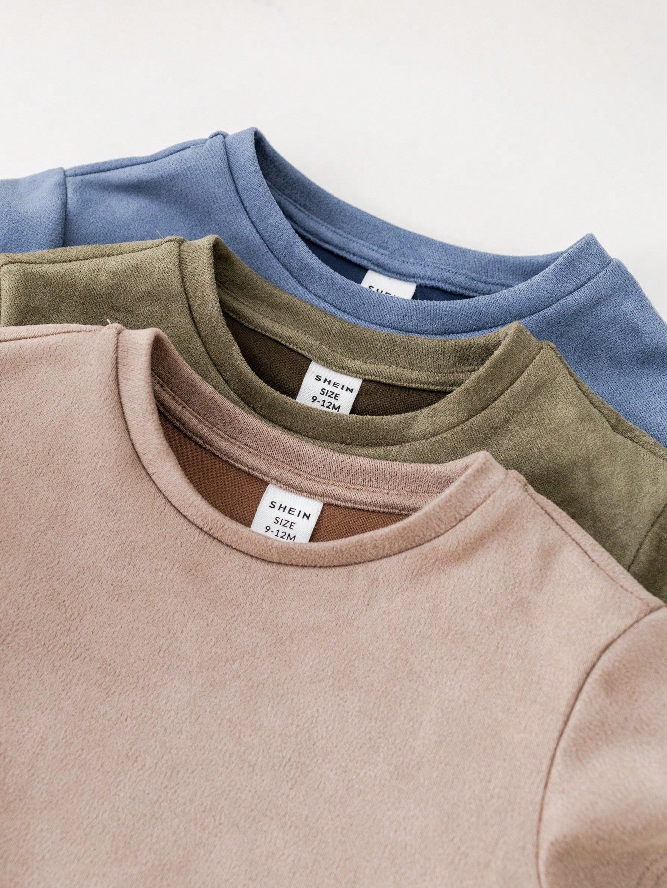 3pcs/Set Baby Boy/Girl Casual Korean Style Cute Faux Suede Short Sleeve Top Outfit, Spring/Summer