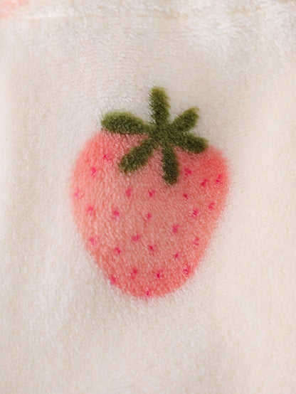 3pcs/Set Baby Girl Casual Strawberry, Bow, Flower Pattern Pants