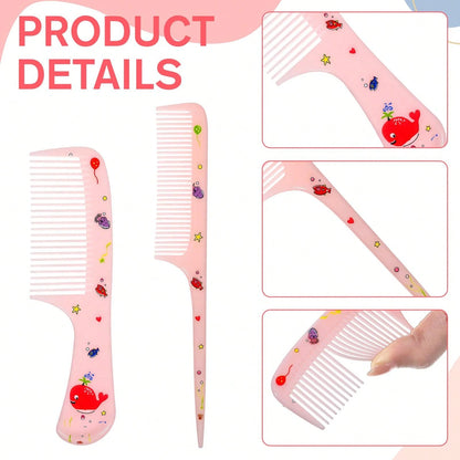 3pcs/Set Cute Cartoon Animal Children Mini Comb Set, Portable Travel Scalp Massage Detangling Comb, Gentle Anti-Tangle Styling Comb, Suitable For Boys And Girls Toddlers Daily Hair Care