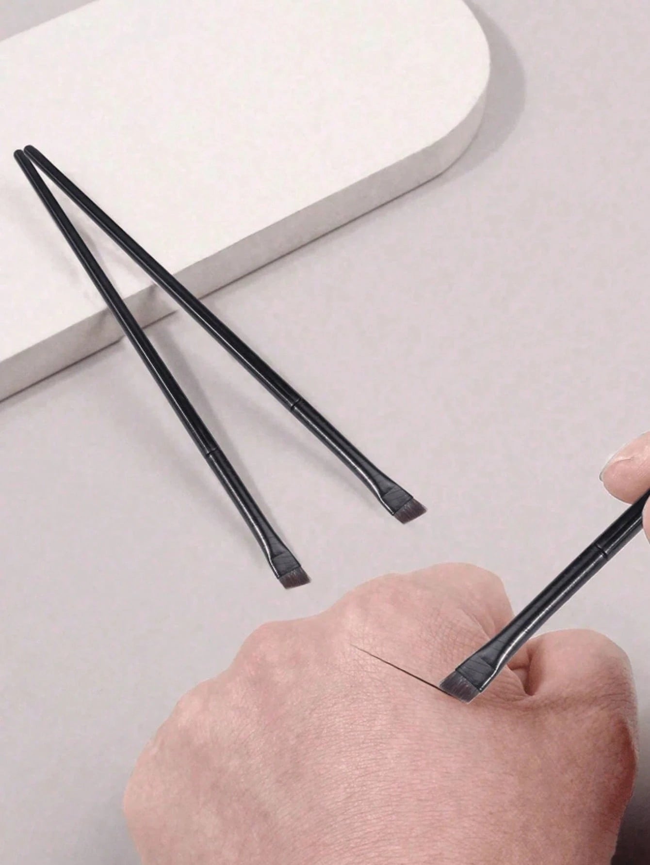 3pcs/Set Makeup Brush Set With Unique Blade-Shaped Eyebrow, Liquid Eyeliner And Oblique Eyebrow Brush, Suitable For Beginners, Eyebrow Brush, Eyeshadow Brush, Brush,Giveaways