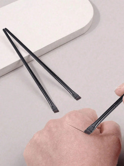 3pcs/Set Makeup Brush Set With Unique Blade-Shaped Eyebrow, Liquid Eyeliner And Oblique Eyebrow Brush, Suitable For Beginners, Eyebrow Brush, Eyeshadow Brush, Brush,Giveaways