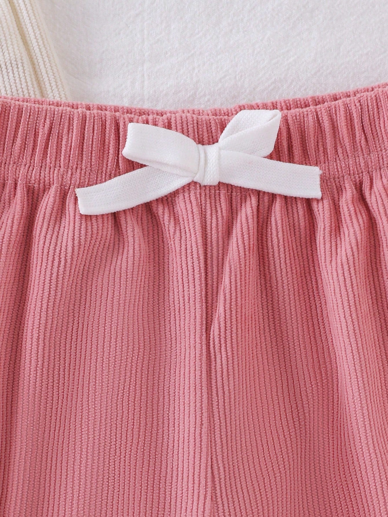 3pcs/Set Pink, Brown, Black Long Pants For Toddlers, Suitable For Autumn/Winter Daily Wear, Comfortable Outfit. Bowknot Elastic Waistband. Solid Color Corduroy Fabric. Multi-Color, High Cost-Performan
