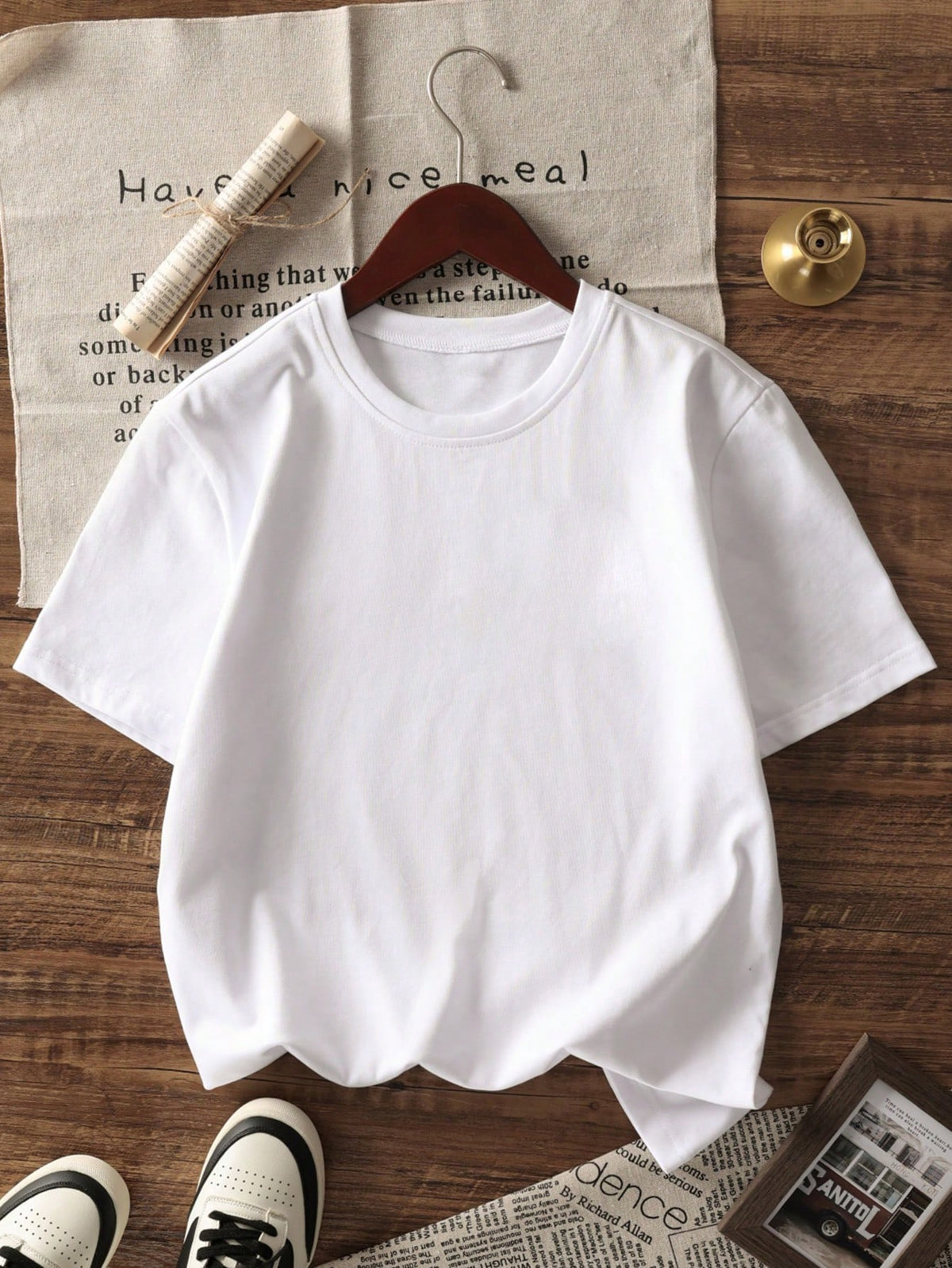 3pcs/Set Women's Summer Casual Round Neck Short Sleeve T-Shirts, Fashionable Solid Color Tops Suitable For Daily Wear. White Top, Black Top, Pink Top