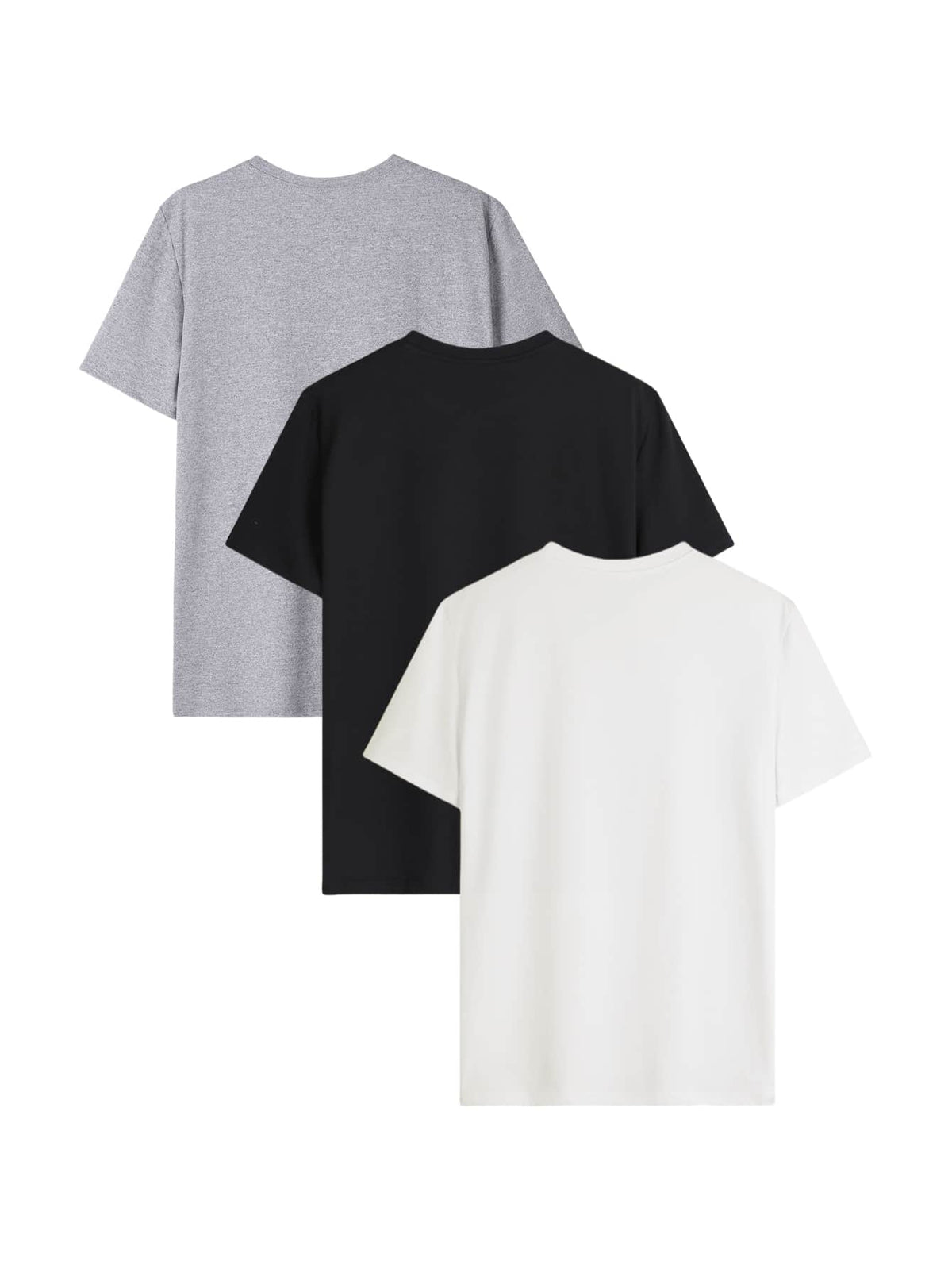 3pcs/Set Women's Summer Casual Round Neck Short Sleeve T-Shirts, Fashionable Solid Color Tops Suitable For Daily Wear. White Top, Black Top, Pink Top