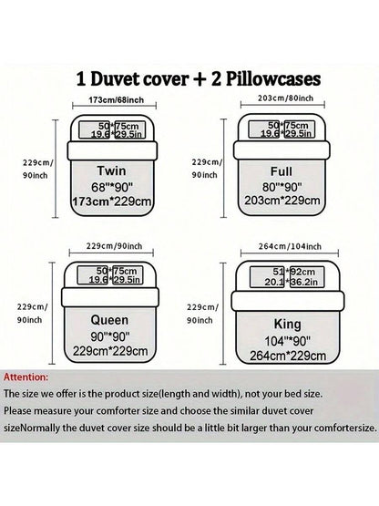 3PCS Super Soft Breathable Golden Sun And Moon Planet Duvet Cover Set (1 Duvet Cover+2 Pillowcases Without Pillow Core), At Home Dormitory High Definition Numerical Code Printing