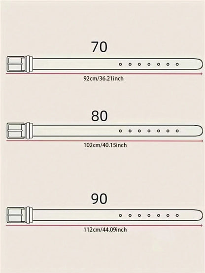 3pcs Women's Belts- Elegant Minimalist Square Buckle Design, Suitable For Dresses, T-Shirts, Jeans And Suits. PU Material, Perfect For Daily Office, Commute And Occasion Gifts