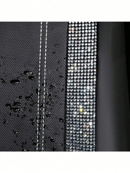 4/9pcs Set Sparkling Diamond Car Seat Covers, Shiny Rhinestone Seat Covers, Back Seat With Zipper, Universal Fit For 95% Of Cars, Suitable For Cute Women And Girls, Multicolor Diamond