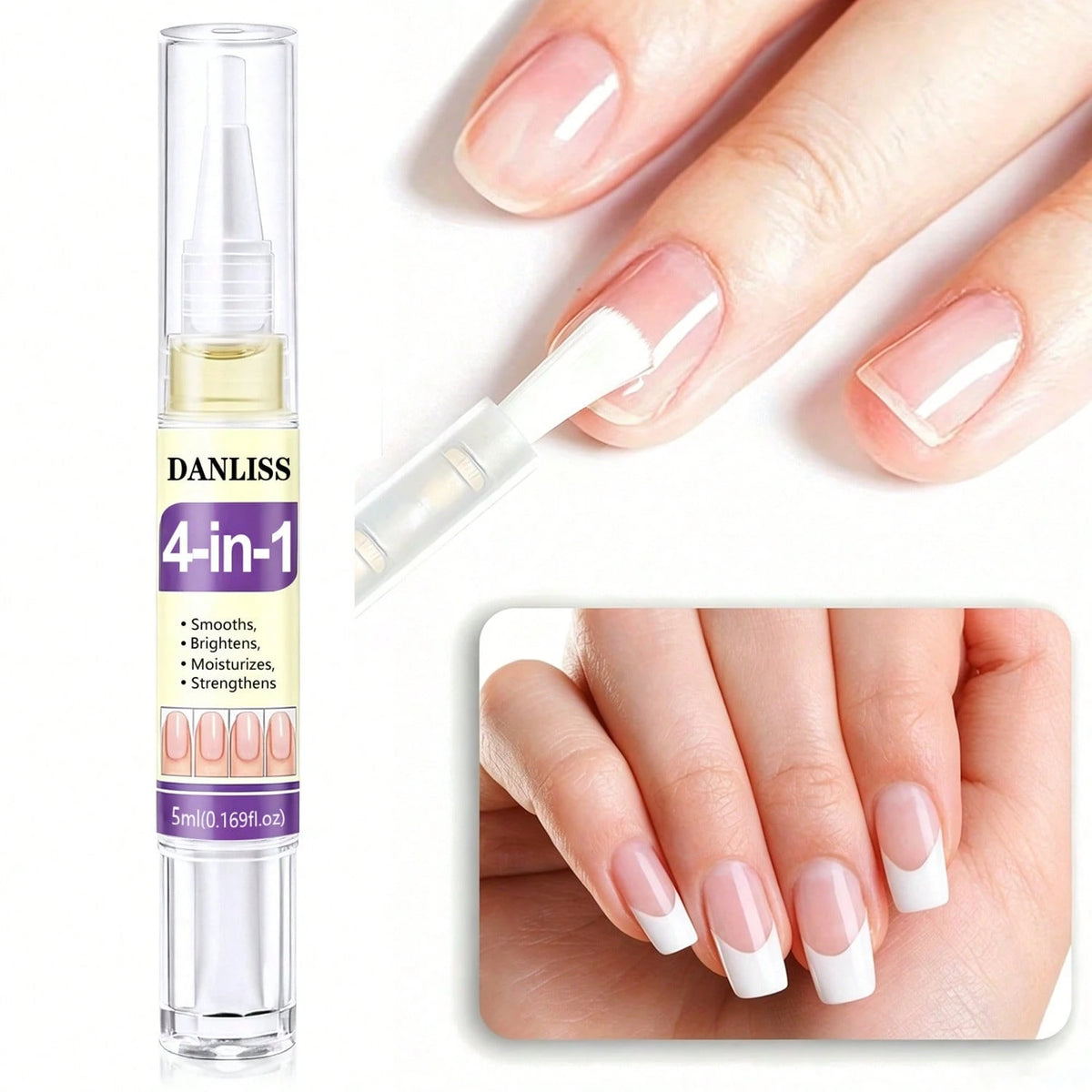 "4-In-1" Product: Oil-Based Pen, Keratin Nail Nutrition Oil, Anti-Breakage Strengthening Repair For Dry And Brittle Nails, Nourishes Nail Bed, Moisturizes And Hydrates, Brightens And Enhances. 5ml