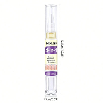 "4-In-1" Product: Oil-Based Pen, Keratin Nail Nutrition Oil, Anti-Breakage Strengthening Repair For Dry And Brittle Nails, Nourishes Nail Bed, Moisturizes And Hydrates, Brightens And Enhances. 5ml