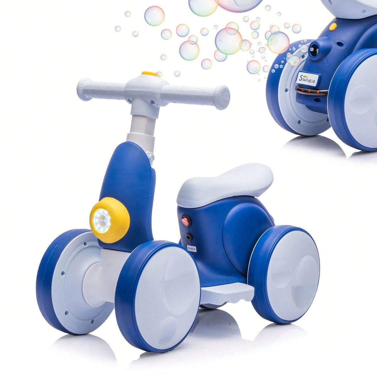 4 In 1 Toddler Bike For 1 Year To 3 Years Old Toddler, Toddler 4 Wheels Bubble Bike Electric Baby Balance Bike With Remote Control, Toys For Boy & Girl, Balance Training, First Birthday Gifts For Boy