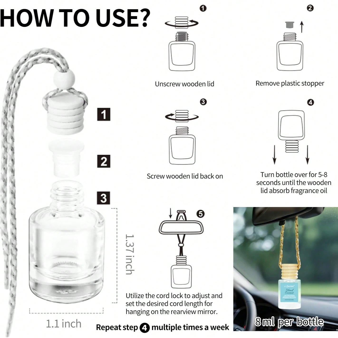 4 Pack Hanging Car Diffuser- Essential Oil Air Freshener With 17 Refill Scents, Long-Lasting Aromatherapy Kit For Auto, Office & Home,Christmas Gifts