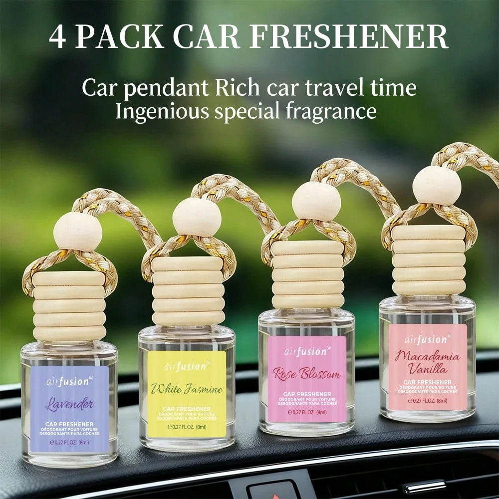 4 Pack Hanging Car Diffuser- Essential Oil Air Freshener With 17 Refill Scents, Long-Lasting Aromatherapy Kit For Auto, Office & Home,Christmas Gifts
