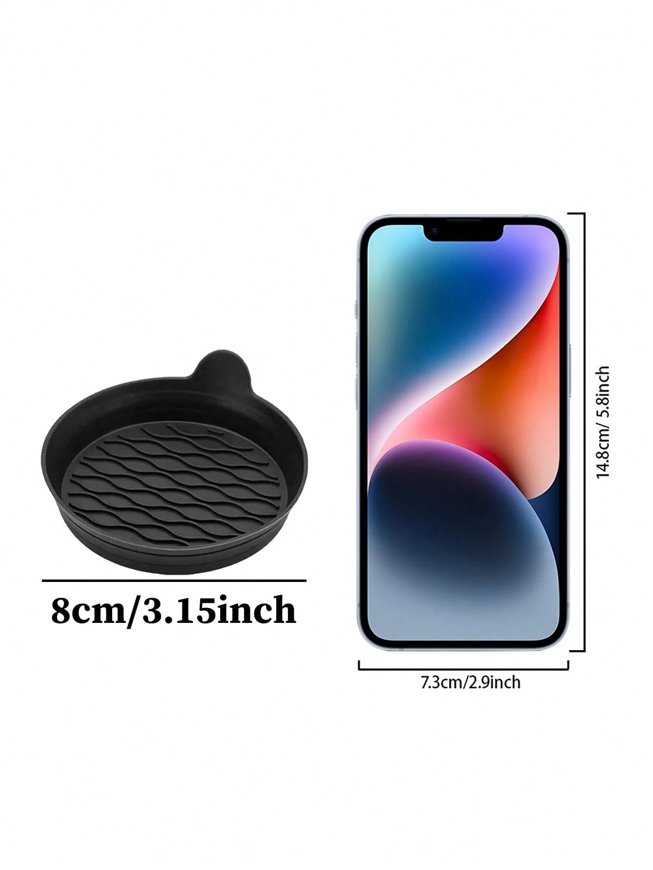 4 Packs Silicone Car Cup Coasters- Non-Slip Universal Holder Inserts For All Vehicles (Black)