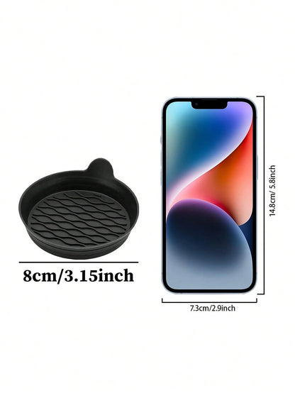 4 Packs Silicone Car Cup Coasters- Non-Slip Universal Holder Inserts For All Vehicles (Black)