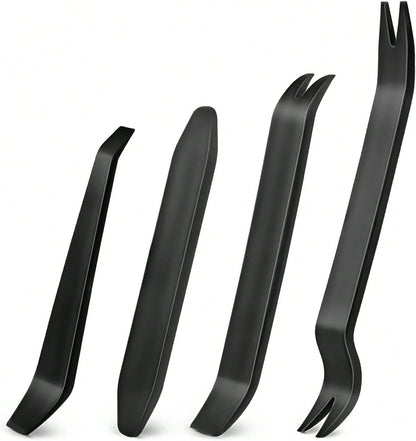 4 PCS Auto Trim Removal Tool Kit No-Scratch Tool Kit For Car Audio Dash Window Molding (Black)