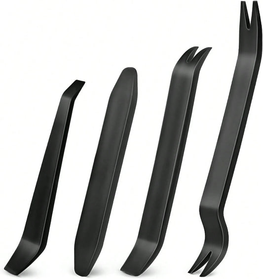 4 PCS Auto Trim Removal Tool Kit No-Scratch Tool Kit For Car Audio Dash Window Molding (Black)