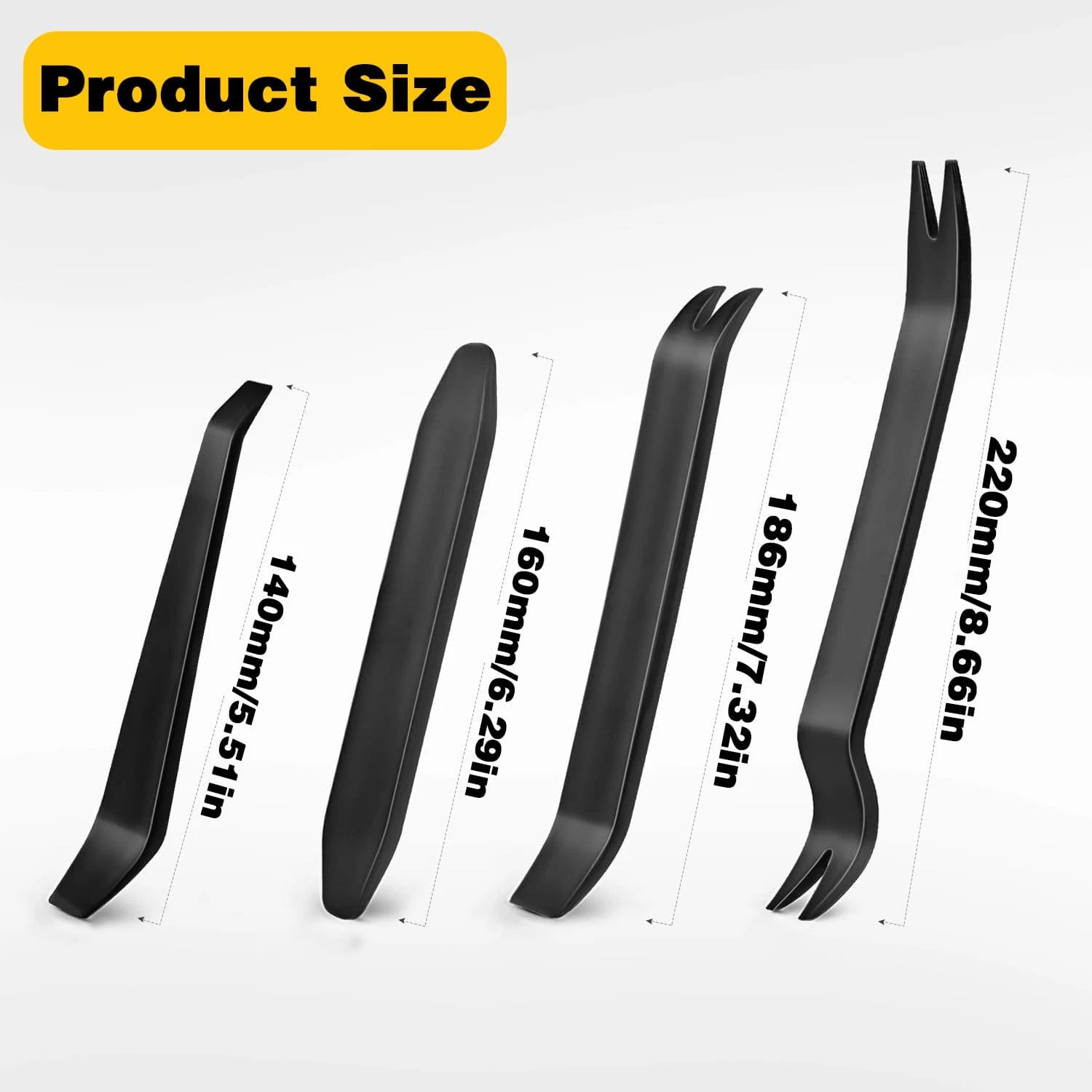 4 PCS Auto Trim Removal Tool Kit No-Scratch Tool Kit For Car Audio Dash Window Molding (Black)