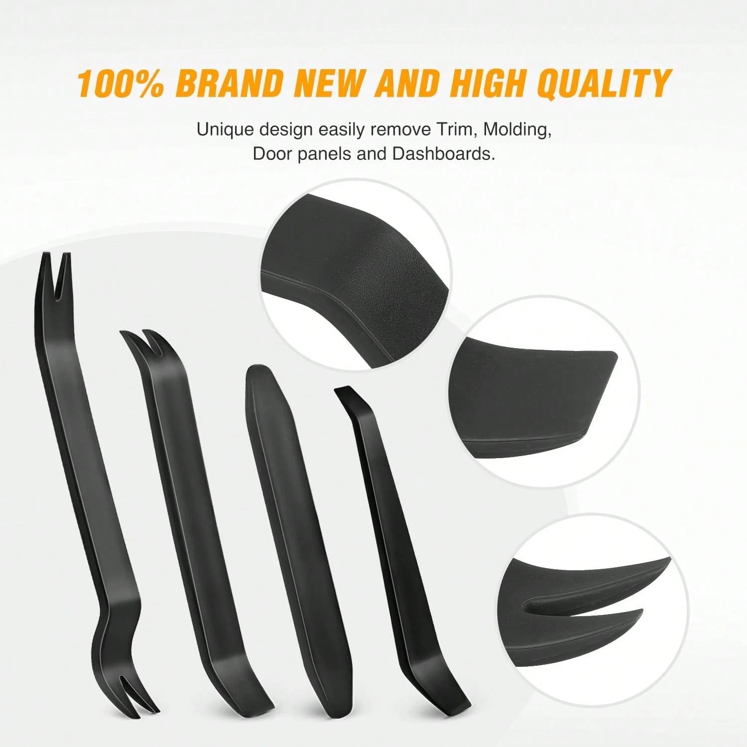4 PCS Auto Trim Removal Tool Kit No-Scratch Tool Kit For Car Audio Dash Window Molding (Black)