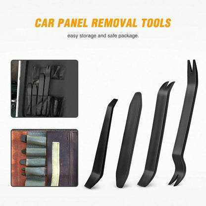 4 PCS Auto Trim Removal Tool Kit No-Scratch Tool Kit For Car Audio Dash Window Molding (Black)