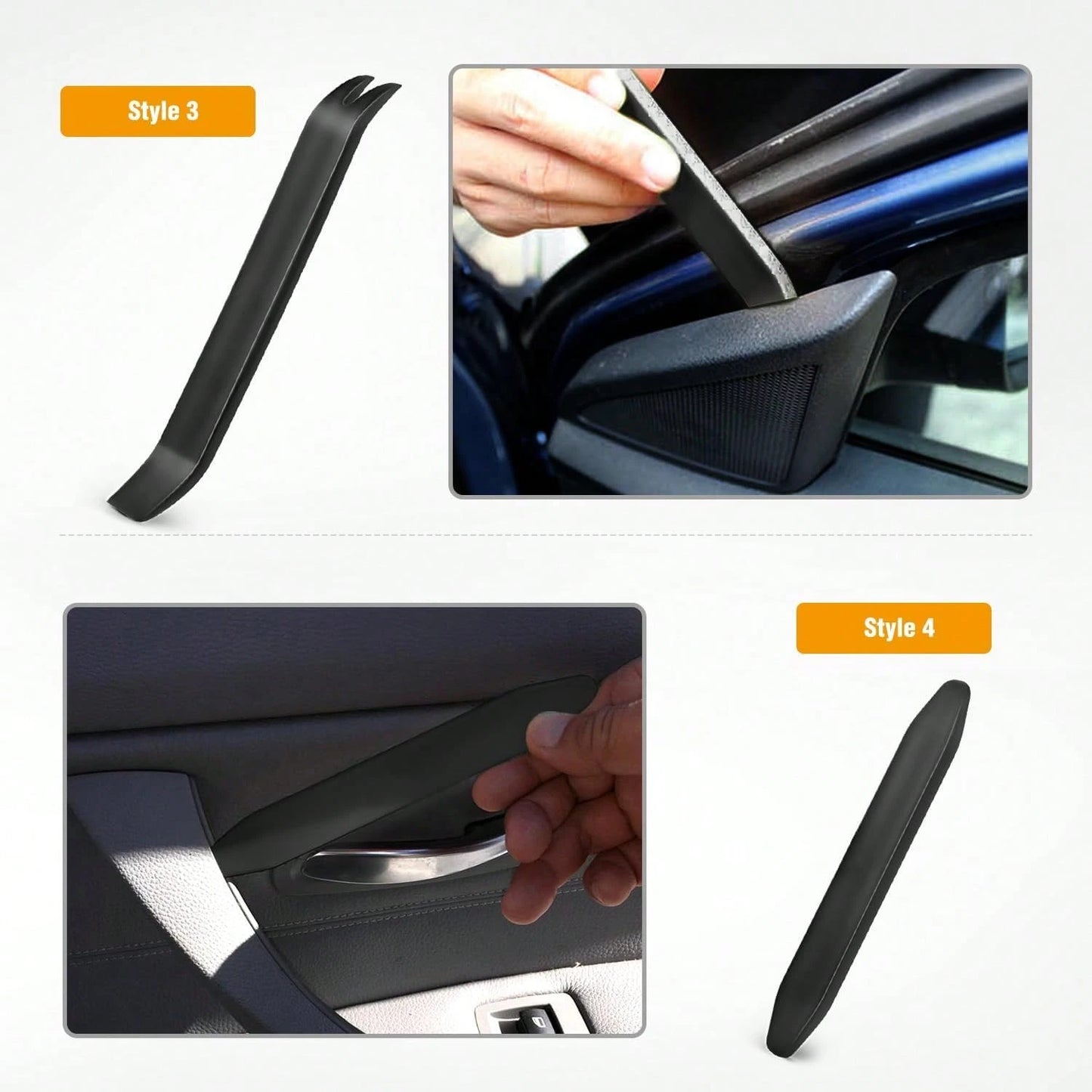 4 PCS Auto Trim Removal Tool Kit No-Scratch Tool Kit For Car Audio Dash Window Molding (Black)