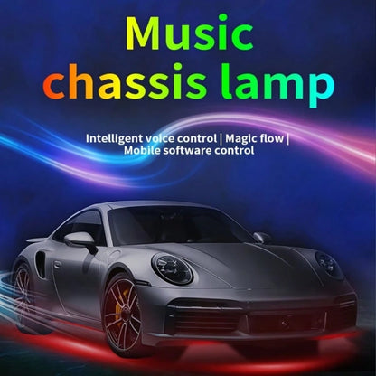 4-Piece Car Neon Light, Multi-Color R GB-I C D I Y, Sound Activation, Music Mode, App And Remote Control, Smart LED Light, High-Brightness Car Neon Light Kit, No Batteries Required